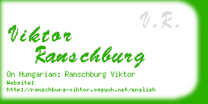 viktor ranschburg business card